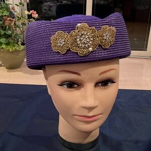 Elegant Purple and Gold Women's Hat
